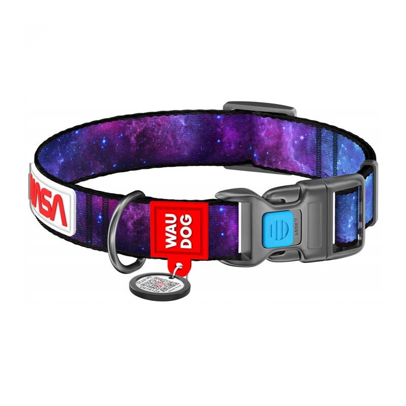 Obroża dla psa Waudog NASA21 nylon rozmiar M, szerokość 20 mm