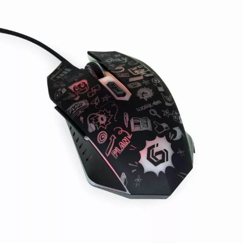 Mysz USB optyczna CZARNA/MUS-6B-GRAFIX-01 Gembird