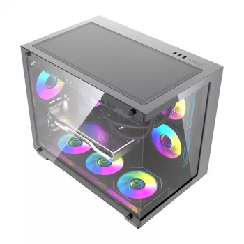 Obudowa komputerowa DarkFlash B275 PRO (czarna) z 6 dołączonymi wentylatorami