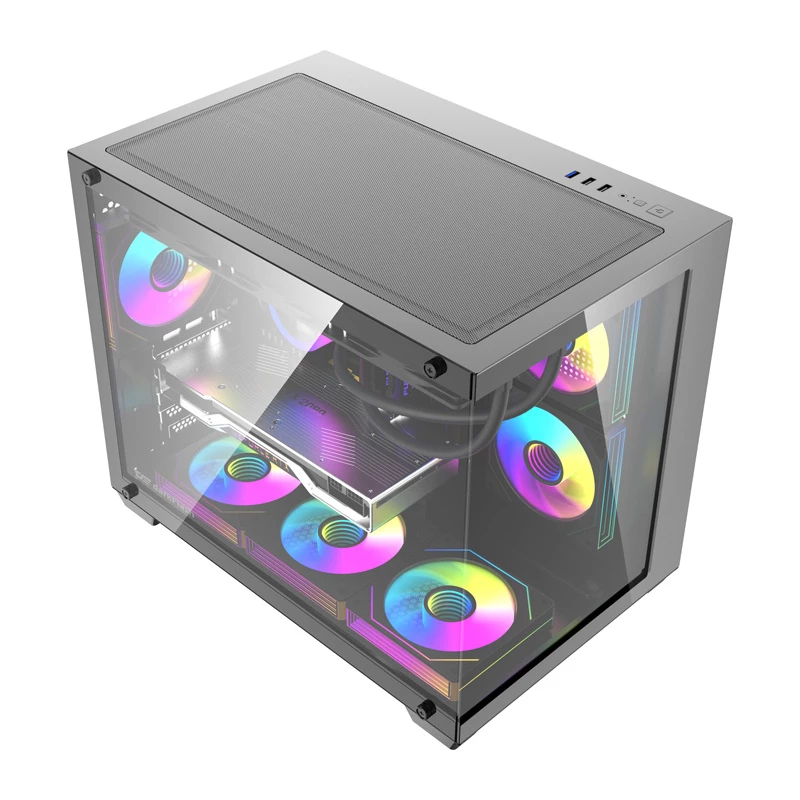 Obudowa komputerowa DarkFlash B275 PRO (czarna) z 6 dołączonymi wentylatorami