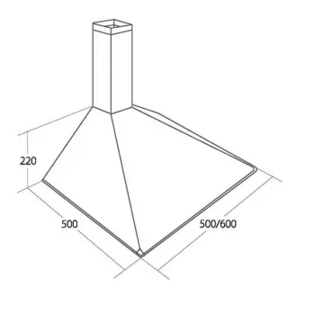 Okap podszafkowy AKPO WK-5 SOFT 60 — 600×500 mm, obudowa ze stali nierdzewnej, aluminiowo-węglowy filtr przeciwtłuszczowy, 156 m³/h