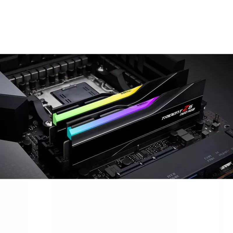 G.Skill Trident Z5 Neo RGB - DDR5 - Kit - 32GB: 2 x 16GB - DIMM 288-PIN - 6400 MHz / PC5-51200 - CL32 - on-die ECC - mattschwarz (F5-6400J3239G16GX2-T