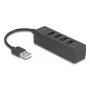 USB Hub DeLOCK 64334 Type-A 480 Mbit/s Czarny
