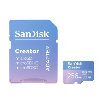 Karta pamięci SanDisk Creator MicroSD 256 GB, szybkość transferu do 190 MB/s
