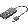Zewnętrzna karta dźwiękowa USB 2.0 Vention CDRBF — 16-bitowa, 44,1–48 kHz, zasilana przez USB, kabel 1 m, wejście/wyjście liniowe