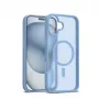 Etui Crong Hybrid Matte Magnetic MagSafe do iPhone 17 — półprzezroczysty niebieski, PC+TPU