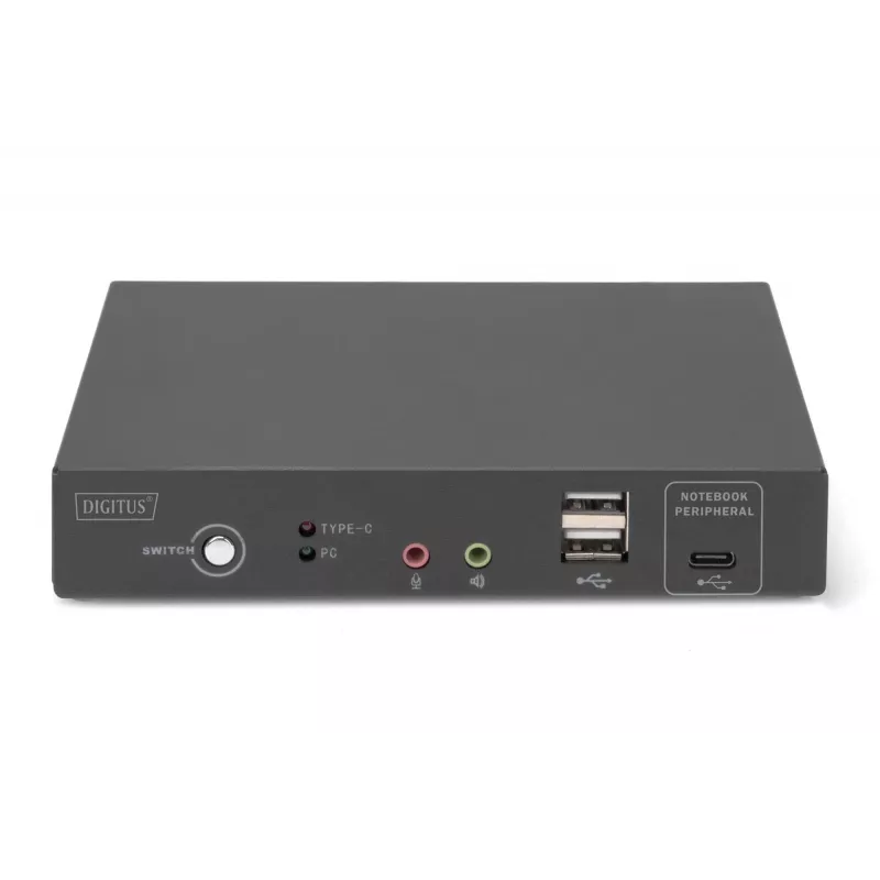 DIGITUS DS-12901 - Przełącznik KVM/Audio/USB - 4K 30 Hz, wejście USB-C/USB/HDMI, wyjście HDMI, sieć