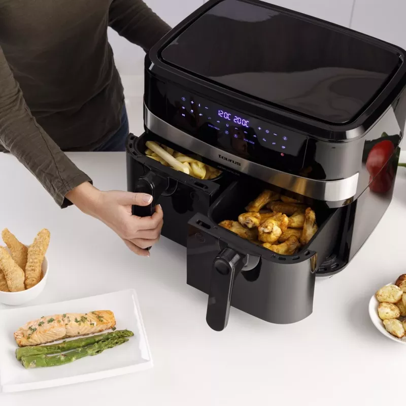 Taurus Air Fry Digital Duo Double 9 L 2200 W Frytkownica beztłuszczowa Czarny