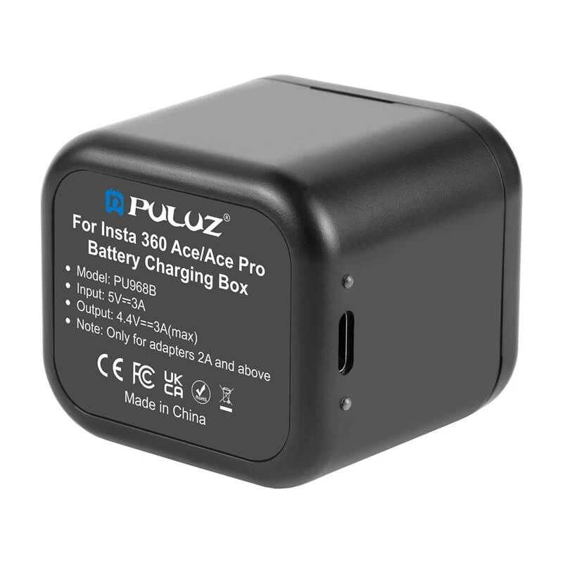 Etui ładująco-na karty pamięci Puluz do Insta360 Ace / Ace Pro / Ace Pro 2 PU968B — akcesorium do przechowywania i ładowania