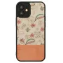 Etui ochronne Man and Wood na iPhone 12 mini — różowy kwiat na czarnym