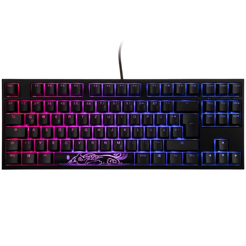 Klawiatura Ducky One 2 RGB TKL do gier, USB, niemiecka, czarna
