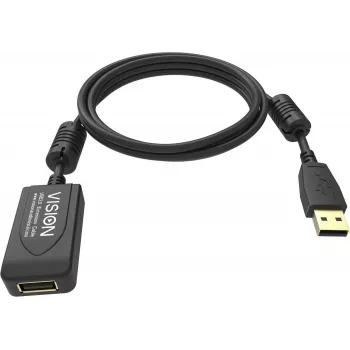 Kabel USB USB 2.0 Vision TC 5MUSBEXT+/BL czarny 5 m