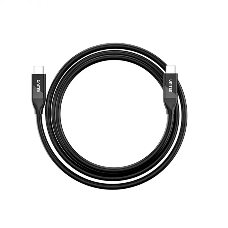 Kabel USB-C Unitek C14100ABK01-2M — 2 m, zasilanie 100 W, przesył danych 40 Gb/s