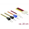 DeLOCK Molex 4 pin > 4 x 2 pin fan (12 V / 7 V / 5 V) - Netzkabel für Lüfter - interne Stromversorgung, 4-polig (M) bis Molex, 2-polig - 20 cm