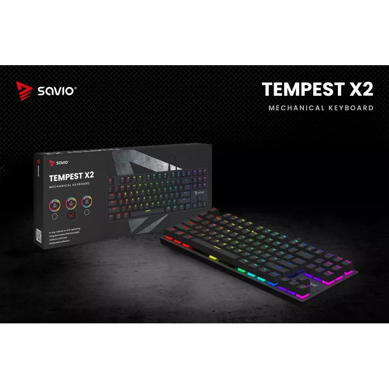 Klawiatura mechaniczna Savio RGB Tempest X2 Outemu Brown