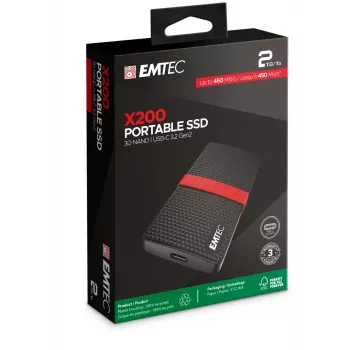 SSD Emtec 2TB Czarny USB Type-C 3.2 Gen 1 X200