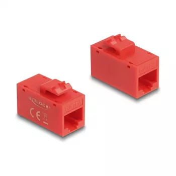 Moduł Keystone DELOCK 90641, płaska konstrukcja, złącze RJ-45, czerwony