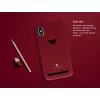 Tylna obudowa z kieszonką na kartę VixFox do Samsunga S9 — rubinowoczerwone ochronne etui z kieszonką na kartę
