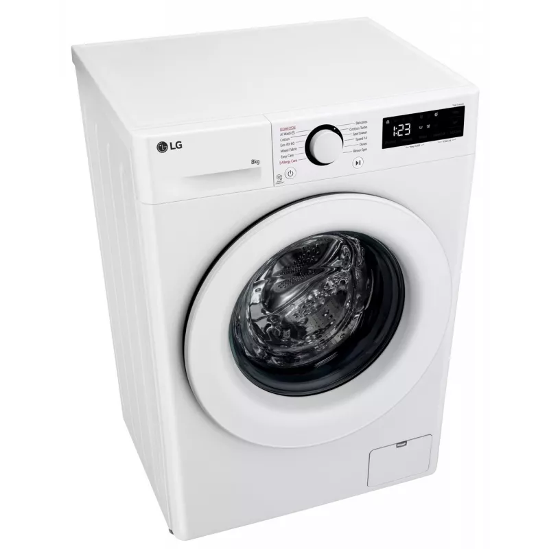 LG | Pralka | F2WR508SWW | Klasa efektywności energetycznej A-10% | Ładowanie od przodu | Wsad 8 kg | 1200 obr./min | Głębokość 47,5 cm | Szerokość 60 cm | Wyświetlacz | LED | Funkcja parowa