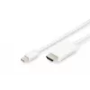 Digitus ASSMANN - Adapterkabel - Mini DisplayPort männlich zu HDMI männlich - 2 m - Dreifachisolierung - weiß - geformt, 4K Unterstützung (AK-340304-0