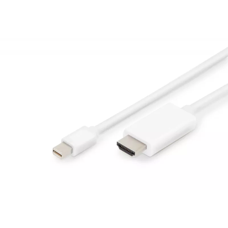 Digitus ASSMANN - Adapterkabel - Mini DisplayPort männlich zu HDMI männlich - 2 m - Dreifachisolierung - weiß - geformt, 4K Unterstützung (AK-340304-0