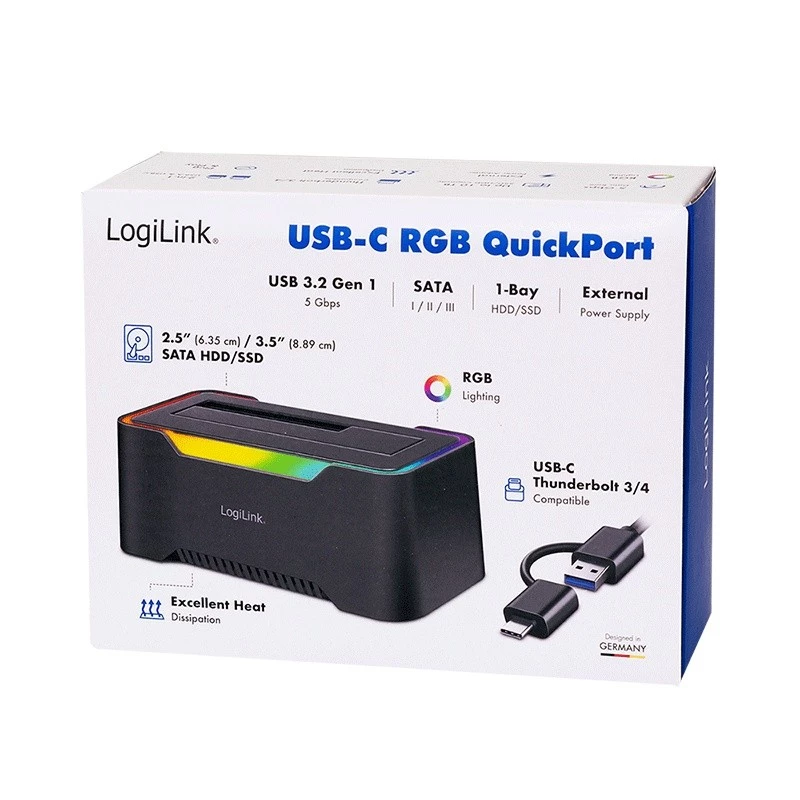 LogiLink HDD docking station LogiLink Quickport USB 3.2 1-Port for 2,5/3,5 SATA (QP0035)