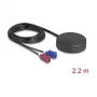 Zewnętrzna dookólna antena dachowa DELOCK 4G GNSS FAKRA C + FAKRA D 2 dBi / 28 dB 2,2 m RG-174 czarna