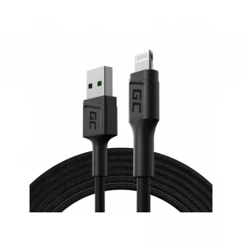 Kabel Lightning zielony Cell KABGC18 — 2 m, Lightning na USB-A, czarny