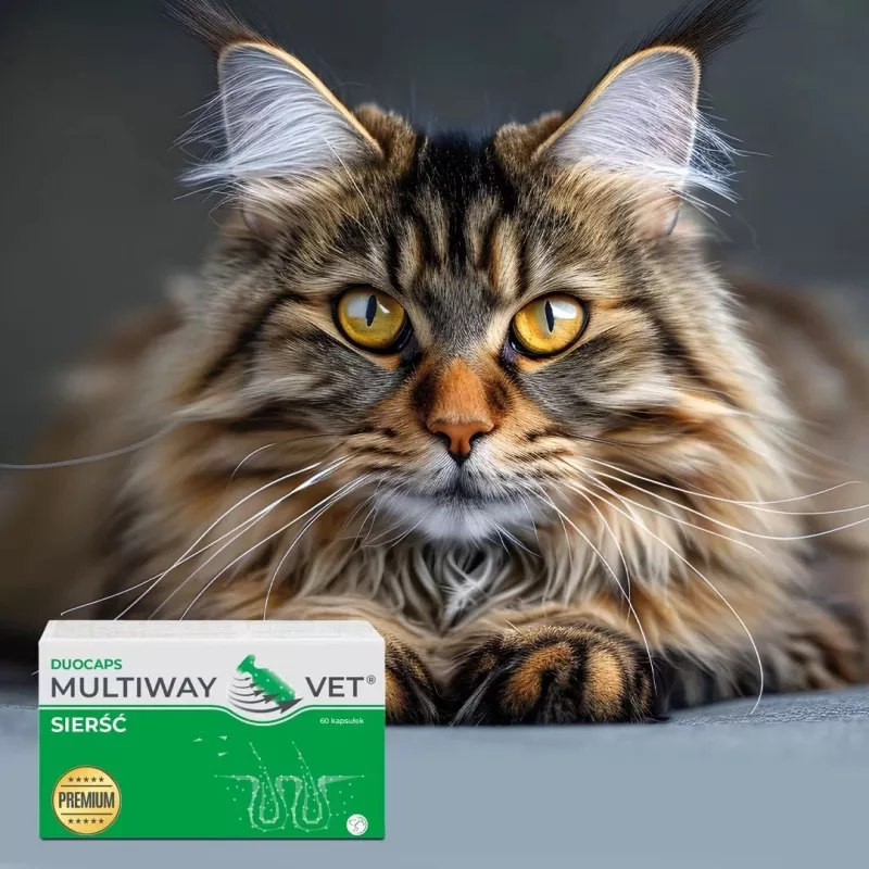 Miękkie żelowe kapsułki twist-off JM Sante Multiway Vet sierść i skóra dla psów i kotów 60 szt., 150 g