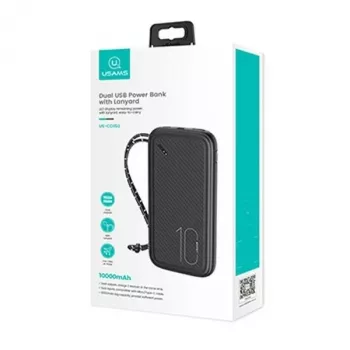 Przenośny powerbank USAMS PB56 10000mAh 2xUSB / USB-C / MicroUSB szybkie ładowanie