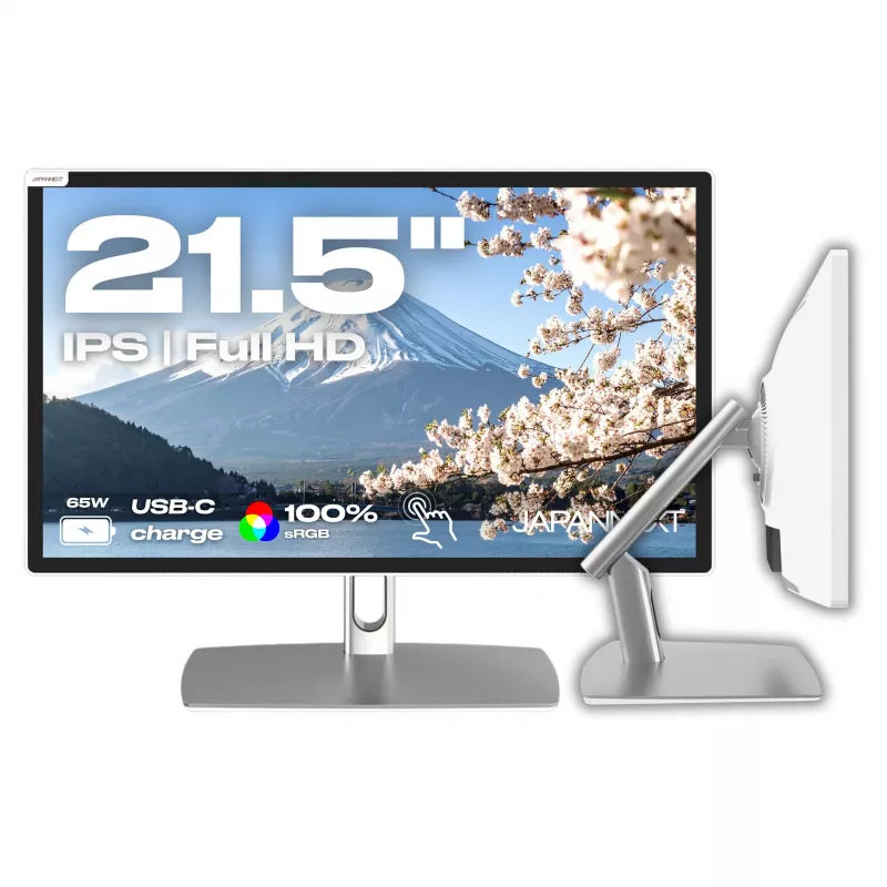 Monitor dotykowy JAPANNEXT FHD 54,61 cm (21,5 inch) 1920x1080 pikseli, matryca IPS, 8 ms, 75 Hz, AMD FreeSync, HDMI, dotyk (JN-IPS2152FHDR-C65W-FLD-T)