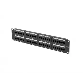 Patch panel LANBERG PPU5-2048-B 48-portów 2U 19 cali Kategoria 5e UTP, czarny