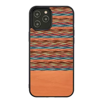 Etui ochronne “man and wood” do iPhone'a 12 Pro Max — brązowa krata z czarnymi akcentami