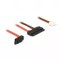 Kabel SATA DeLOCK 0,3 m SATAIII 7p + Floppy 4p/SATAIII 22p