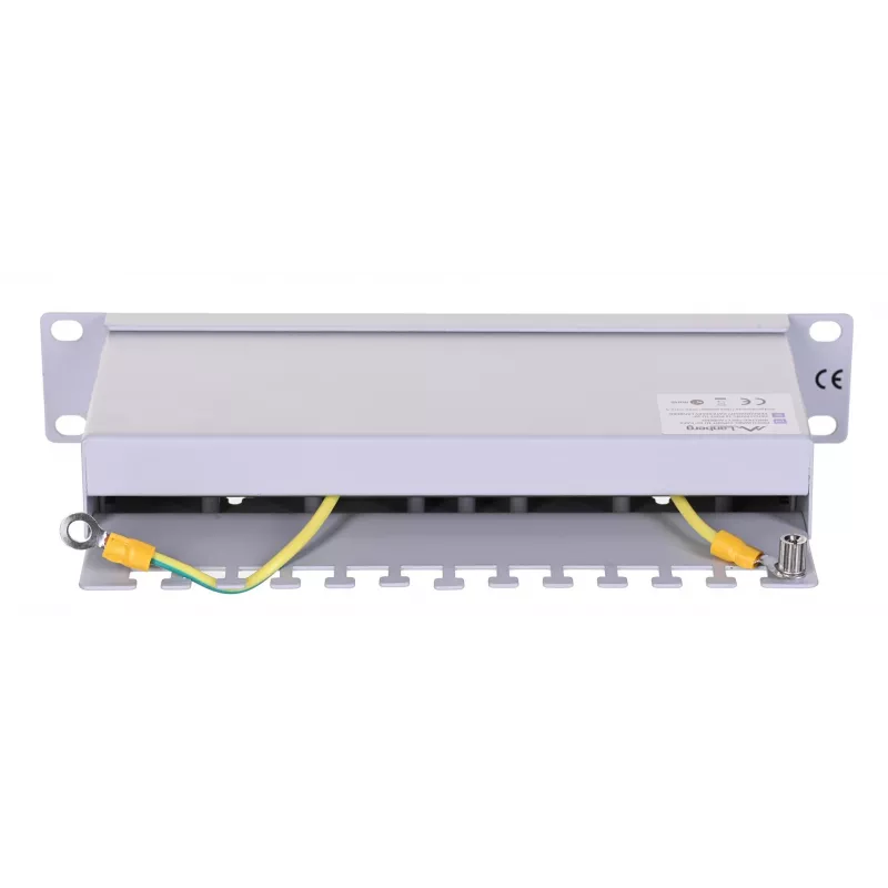 Patch panel LANBERG PPF6-9012-S, 12-portowy, metalowy, szary, 1U, 215×130×44,5 mm