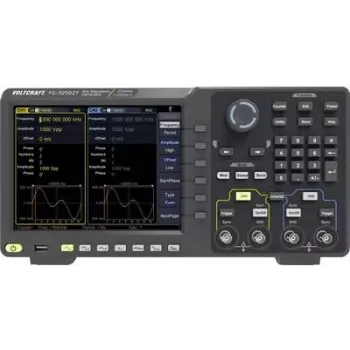 VOLTCRAFT FG-32502T generator funkcyjny zasilany sieciowo 1 µHz - 250 MHz 2-kanałowy dowolny, szum, impulsowy, prostokątny, sinusoidalny, trójkątny (FG-32502T)