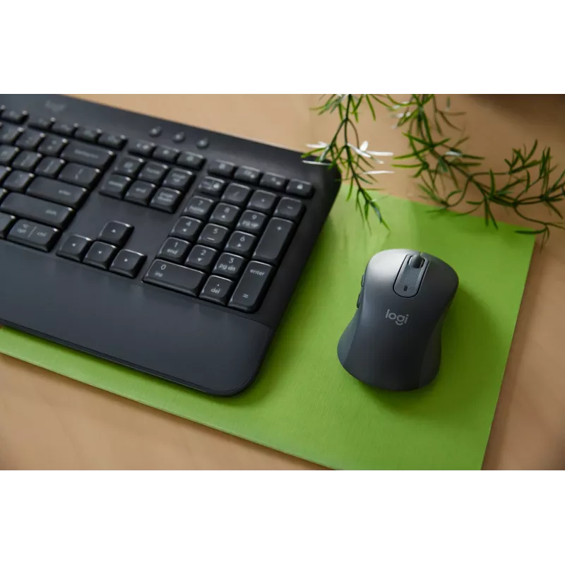 Logitech Signature MK650 for Business - Zestaw klawiatury i myszy - Bezprzewodowy - 2,4 GHz, Bluetooth LE - QWERTY - Hiszpański - Grafit