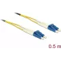 Kabel światłowodowy DeLOCK 86545 0,5m LC żółty