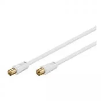 Kabel połączeniowy antenowy Wentronic Goobay, 100% ekranowany, pozłacany, biały, 1,5 m - wtyk koncentryczny gniazdo koncentryczne (67282)