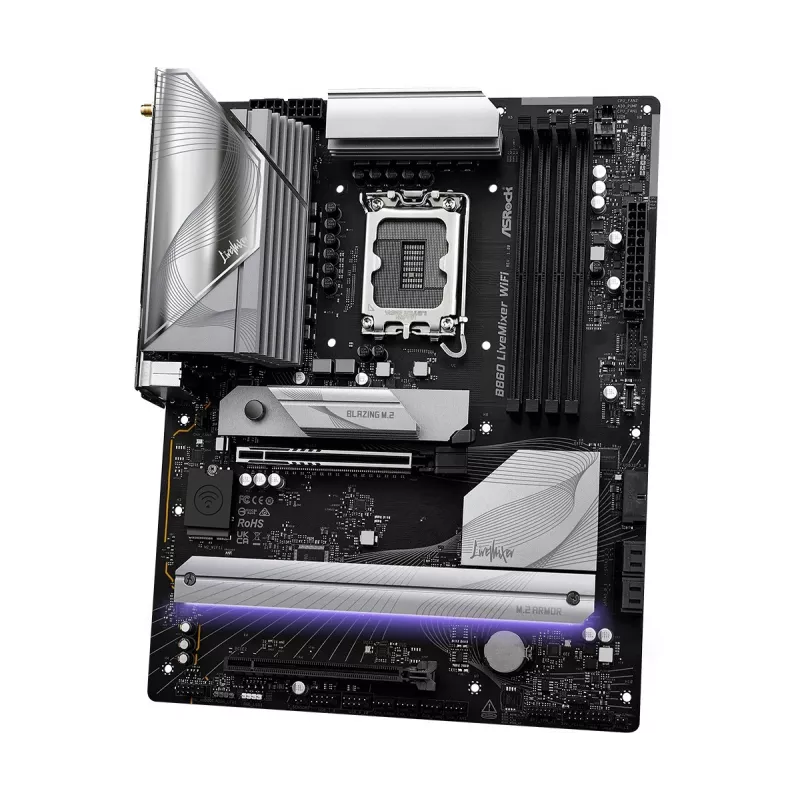 Płyta główna ASRock B860 LiveMixer WiFi — Intel B860, LGA 1851, ATX, DDR5, 4 DIMM, Wi‑Fi 6E, 2.5Gb LAN