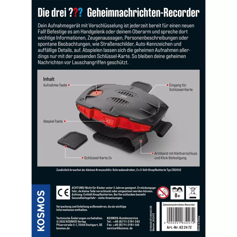 Die drei Geheimnachrichten-Recorder, Detektiv-Sets