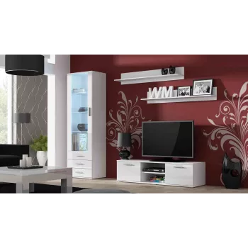 Cama stojak TV SOHO 140 biały/biały połysk