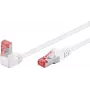 Kabel krosowy Goobay CAT 6 1x 90° skośny, S/FTP (PiMF), biały, 3 m - zaczep u góry, LSZH bezhalogenowy, miedź (51552)
