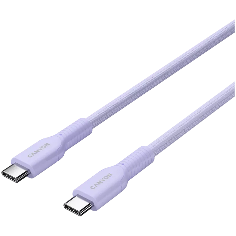 Kabel CANYON OnWire 60CL C-C 60W COLOR Pleciony 1m Fioletowy