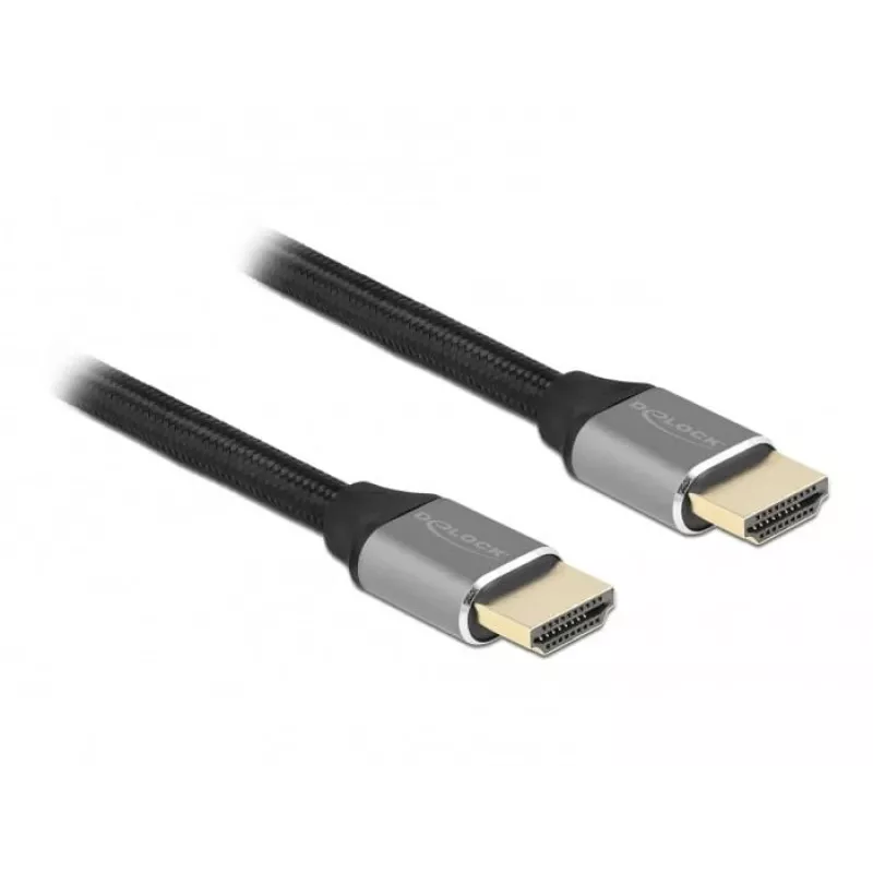Delock - Ultra High Speed HDMI-Kabel - HDMI männlich bis HDMI männlich - 50cm - Dreifachisolierung - Grau - hauchvergoldete Kontakte, unterstützt 8K 6