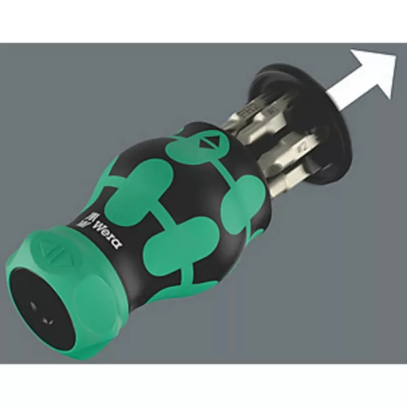 Uchwyt na bity Wera KK Stubby Magazin RA 4 magnetyczny, model 05008893001, kompaktowy krótki magazynek na bity