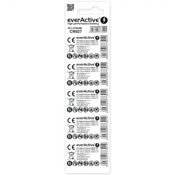 Bateria litowa pastylkowa everActive CR927 3V, 30 mAh, guzikowa/monetowa, wysokość 2,7 mm — opakowanie 5 szt.