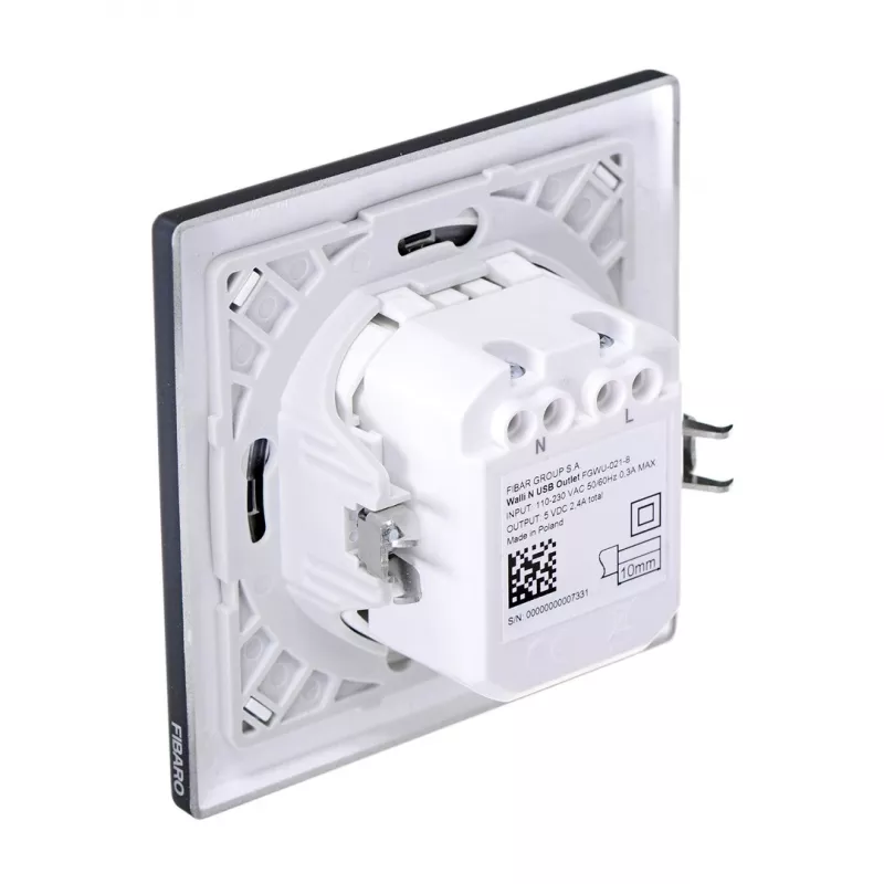Gniazdo 2x USB Fibaro FGWU-021-8 czarne
