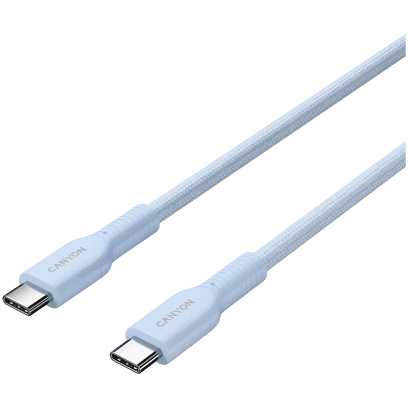 Kabel CANYON OnWire 60CL C-C 60W COLOR Pleciony 1m Jasnoniebieski
