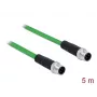 DeLOCK - Kabel sieciowy - M12 (4-pin) (M) do M12 (4-pin) (M) - 5,0m - SF/FTP - Bezhalogenowy - Zielony (85920)